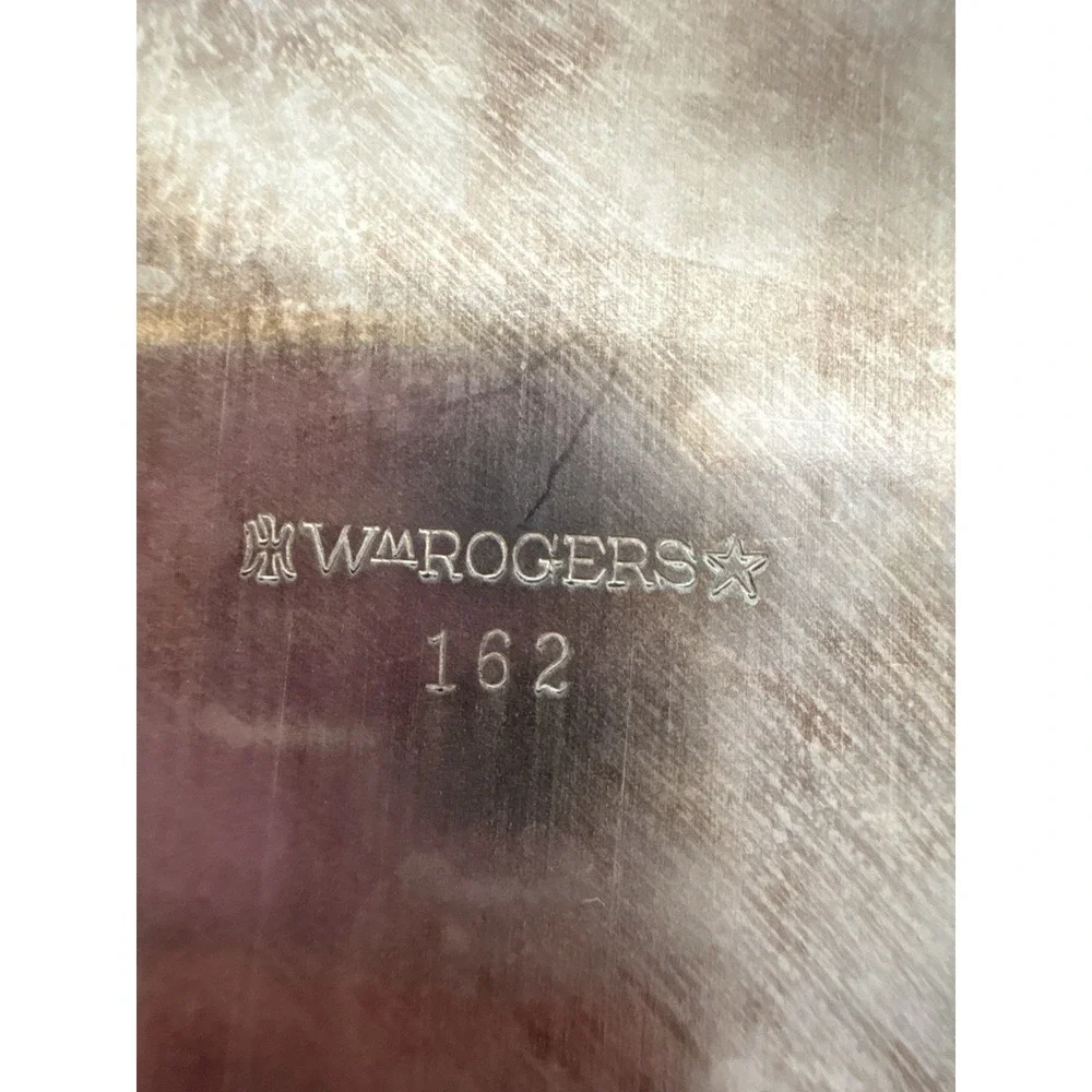 Vintage 1970s Wm Rogers 162 Round 15 Inch Silver Plated Serving Tray Patina